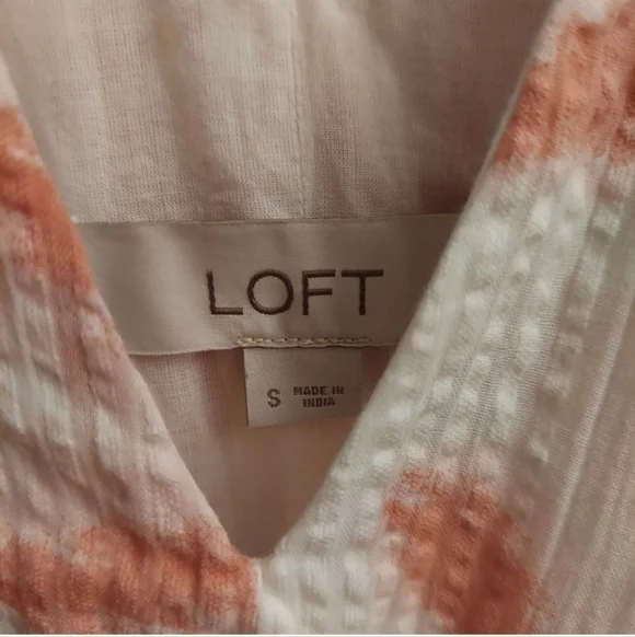 LOFT Star Tie Dye Tiered Double V Swing Sleeveless Dress sz S - Picture 6 of 13